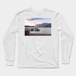 View of Harrison Lake, BC, Canada at Sunset in Summer Long Sleeve T-Shirt